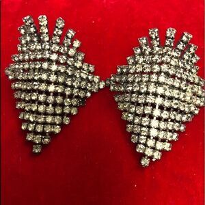 Vintage rhinestone shoe clips 